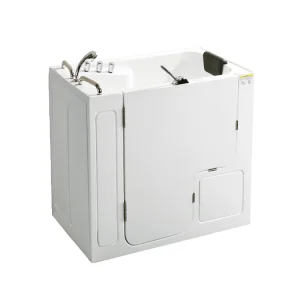 Hydrorelax Square Freestanding White Acrylic Portable Massage Walk in Bathtub with Shower SPA Bathtubs