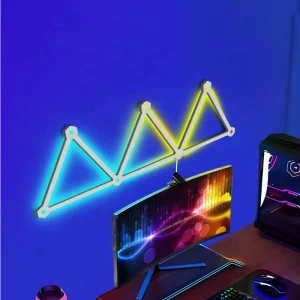 9 Lines Black Smart WiFi App Control RGB LED Wall Light Lines Music Sync LED DIY Geometric Splicing Game Lights