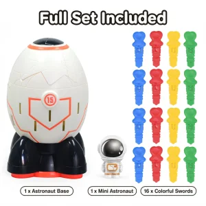 Kids Educational Pop up Astronaut Toy Family Interactive Desktop Board Game Puzzle Games Multiplayer Sword Insertion Tricky Party Play Set