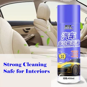 Automotive Interior Cleaner No-Rinse Multi-Purpose Foam Cleaner for Car Upholstery Leather Headliners