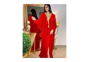 فستان نسائي مسلم فستان كاجوال بأكمام بات، فستان دانتيل أسود متوفر بالجملة