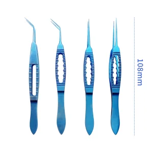 Ophthalmic Micro Tweezers Tying Forceps Tooth Forceps 108mm Microscopic Eye Surgical Instruments