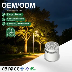 Underground Landscape Light Aluminum LED IP65 Waterproof High CRI Round Outdoor Garden Tree Lighting