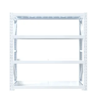 Medium Duty Steel Shelving 4-Layer Warehouse Rack Steel Storage Shelves 200-500KG/Layer Capacity Powder Coated