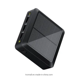 10000mAh 3 USB Output Mini Portable Solar Charger Board Power Bank with Type-C + Micro USB Input LED Flashlight