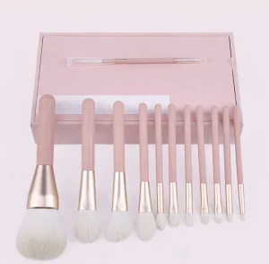 12 PCS Pink Portable Super Soft ODM OEM Customized Makeup Brush Set T