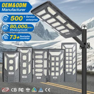 Factory Price ABS Smd Ip65 Waterproof Outdoor Road Lamp 300w 500w 1000w 2000w Integrated All in One Solar Led Street Light