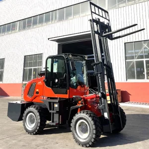 Rough Terrain Forklift with Cabin 3 Ton 5 Ton 6 Ton All Terrain Forklift 4WD Heavy-Duty Trucks for High-Powered Projects 4X4 off Road Truck Diesel Forklift