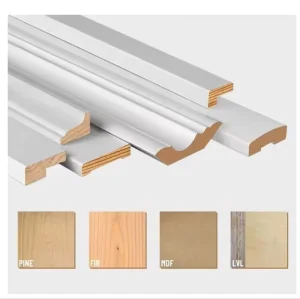 Molduras Pared Home Decor Modern Design Decoration Material Wood Half Round Round Mouldings Decorative Lines Trim Wall-Skirting-Board Skirting Baseboard