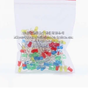 Led 3mm Led Light Component Package With 5 types of red green yellow blue and white 20 pie