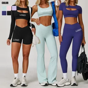 Custom Logo High-Quality Woman Activewear Yoga Gym Sports Wear Clothing Set