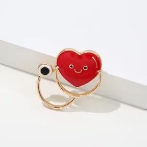 Hot Sale Heart Metal Craft Pins Badge Wholesale Zinc Alloy Cartoon Enamel Pin Custom Lapel Pins Stethoscope for Doctors Nurses