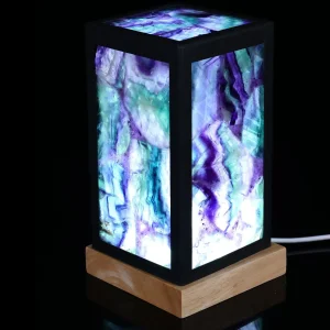 Luminária Noturna de Cristal Estilo Moderno Presente Criativo para Quarto Lâmpada Decorativa de Mesa em Fluorita Verde