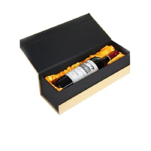 Custom Design High-Quality Magnetic Flip Cardboard Wine Packaging Gift Box with Foam Insert