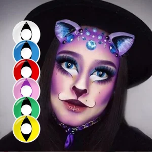 Free Samples Pseyeche Cat Eye Contact Lenses Hollywood Crazy Soft Lens Anime Cosplay Halloween Contacts Lentilles Pour Les Yeux