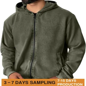 Wholesale Streetwear Zip up Hoodie Plain Blank Cotton Oversized Hoodie Private Label Custom Logo Unisex