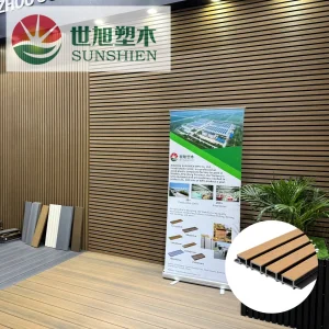 Exterior Fluted WPC Wall Panel Composite Wall Cladding Mixed Color