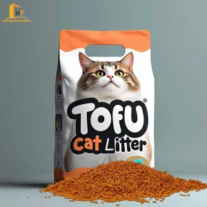 Precio al por mayor de Haifang OEM/ODM arena para gatos de grano de pino aglomerante, cristal natural, arena para gatos de maíz, biodegradable y flushable, arena para gatos de tofu natural