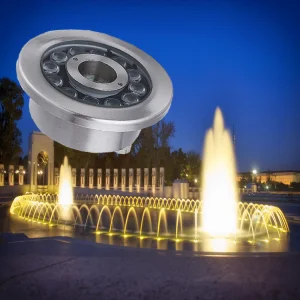 DMX Submersible IP68 Jet Underwater Laminar Recessed Ring LED Fountain Nozzle Light