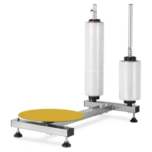 JH-Mech Dull Roll Manual Stretch Film Wrapping Machine Table Pallet Box Shrink For 12-20in Dispenser Stretch Film Warehouse