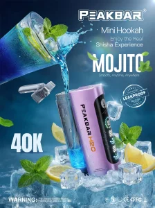 Peakbar 40000 Puffs Rechargeable Disposable Vape Rich Shisha Flavors 20ml E-Liquid Dual Mesh Coil Big Cloud Vapor for Wholesale