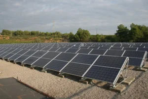 Concrete Foundation Flat Roof Solar Mounting System Aluminum Alloy Structure