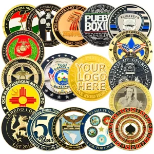 Custom Metal Craft Soft Enamel Military Souvenir Challenge Coin for Promotional Gift