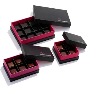custom rigid paper cardboard wedding 4 piece cavity candy chocolate bonbon gift packaging box