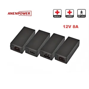 2*Mopp Switching Power Supply 12V 8A 100W Max Desktop IEC/UL 60601-1 Medical Power Adapter
