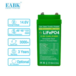 EABK 12.8V 2Ah LiFePO4 Battery
