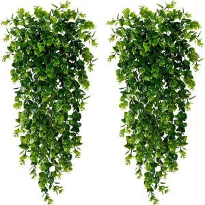 Great Quality High-Strength Plastic Real Touch Eucalyptus Lifelike Hanging Outdoor Decor Artificial Plant