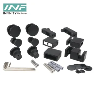 High Quality Modern Luxury Hotel Bathroom Glass Shower Hardware Sliding Door Systems Stainless Steel Shower Fitting Frameless Glass Accessories