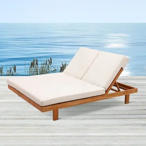 Teak Wood Double Lounge Sunbed