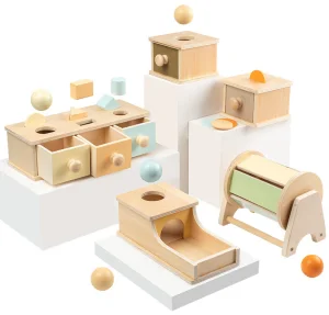Xdz Cross-border Early Childhood Education Intelligence-Development Coin-Operated Box Montessori Wooden Educational Toy
