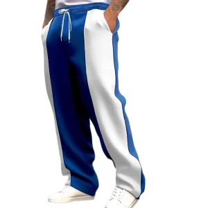 Men's High Waist Yoga Pants with Side Pockets and 4 Way Stretch Compression Fabric Athletic Pants Men