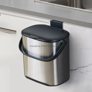 Kitchen Countertop Compost Bin Small Composting Bin with Handle Bathroom Trash Can with Lid