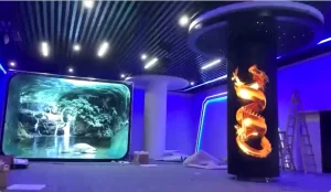 P2.5 Indoor Cylindrical Curved Flexible Pillar Column LED Billboard Display Videoscreen for Advertising