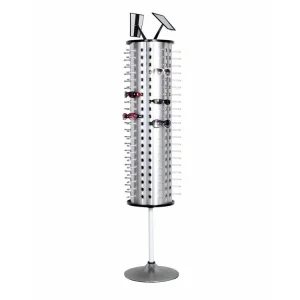 Large Capacity Rotating Eyeglass Display Rack Mobile Metal Optical Display Stand for Retail Chain Stores