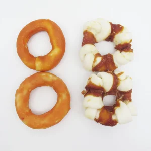 Easy Digestion High Calcium Protein Foamed Cowhide Ring Dried Duck Donut Dry Dog Molar Food Pet Snack Treat