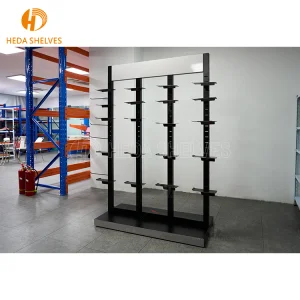 Custom Logo Floor Rotating Display Metal Hooks Shelf Shop Furniture Hanging Rack