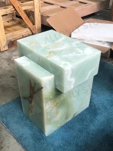 Hotel Lobby Sofa Side Table Bedside Table Living Room Green/Pink/Whitepink Onyx Marble Coffee Table Display Stand Side Table