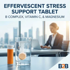 Tableta efervescente para el apoyo al estrés con complejo B, vitamina C y magnesio
