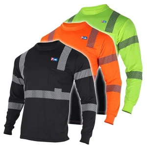HBC High Visibility Sunscreen Work Wear Construction Reflective Shirts Uniform Long Sleeve Hi Vis Safety Shirts