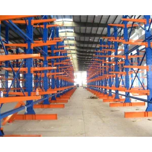 Space Saving Double Side Cantilever Rack for Pipe Storage Along Warehouse Walls and Narrow Aisles