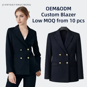 OEM&amp;ODM Classic Minimal Double Breasted Notched Collar Oversized Fit Office Lady Formal Business Wear Women Blazer Suit Jacket