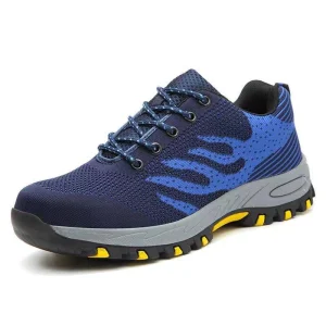 Classic Summer Breathable Sports Style Work Shoes Lightweight Fly Knit Women Work Boots S1P S3 Mens Safety Shoes With Steel Toe