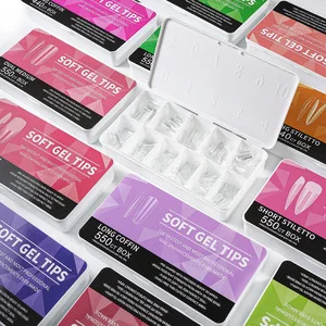 Customized Label Gel-X Nail Tips Set Soft Gel Quick Extension Full Cover Long Nail Tips