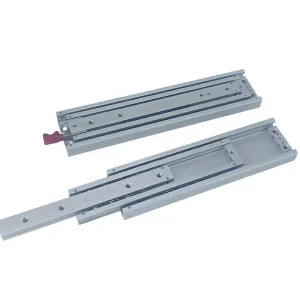HA90 Extra Wide Heavy Duty Slide Aluminum Alloy 3-Section Track Side Mounted Industrial Telescopic System Bottom Slide Rail