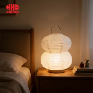 Rechargeable Touch LED Table Lamp Beige Fabric Gourd Design Dimmable Bedside Lamp for Home Office Night Light Factory Direct