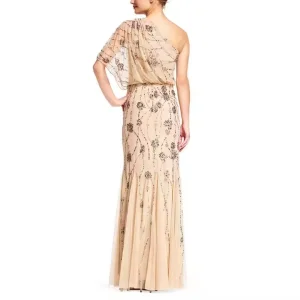 Vestido elegante de una sola manga para mujeres y niñas, de mejor calidad, personalizado, oversize, con cuentas, vestido de primavera para la noche